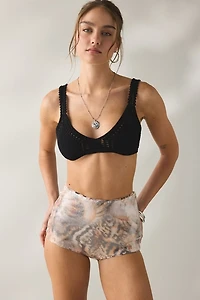 AFRM Rose Ember Swirl Shell Sequin Mesh Hot Shorts