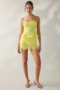 AFRM Ari Limelight Lace Peplum Camisole