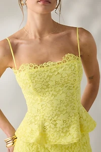 AFRM Ari Limelight Lace Peplum Camisole