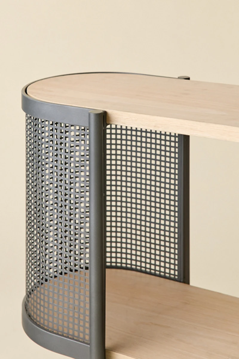 Niko Oval Mesh Panel Storage Console Table