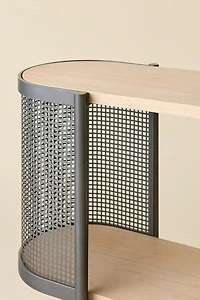 Niko Oval Mesh Panel Storage Console Table