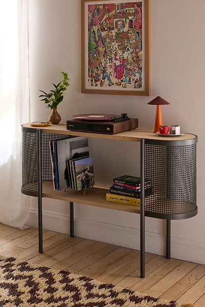 Niko Oval Mesh Panel Storage Console Table