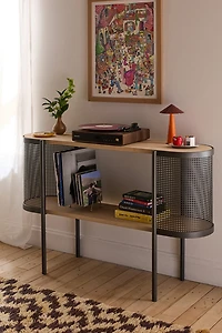 Niko Oval Mesh Panel Storage Console Table
