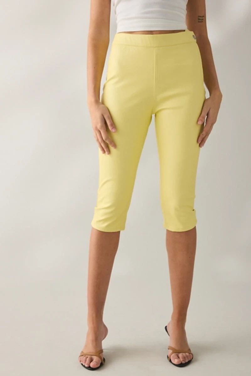 AFRM Calla Lemon Meringue Faux Leather Capri