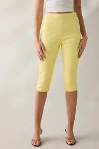 AFRM Calla Lemon Meringue Faux Leather Capri