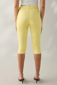 AFRM Calla Lemon Meringue Faux Leather Capri