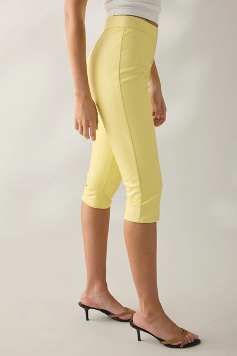 AFRM Calla Lemon Meringue Faux Leather Capri