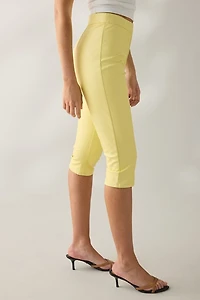 AFRM Calla Lemon Meringue Faux Leather Capri