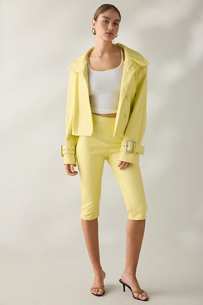 AFRM Calla Lemon Meringue Faux Leather Capri