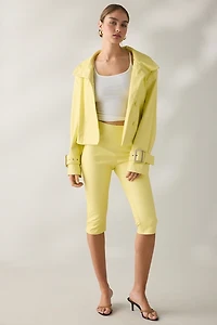 AFRM Calla Lemon Meringue Faux Leather Capri