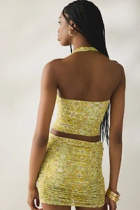 AFRM Aranya Sunlit Tile Mesh Halter Neck Top