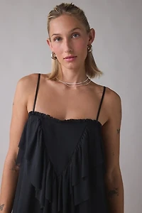 AFRM Glen Tiered Ruffle Shift Mini Dress