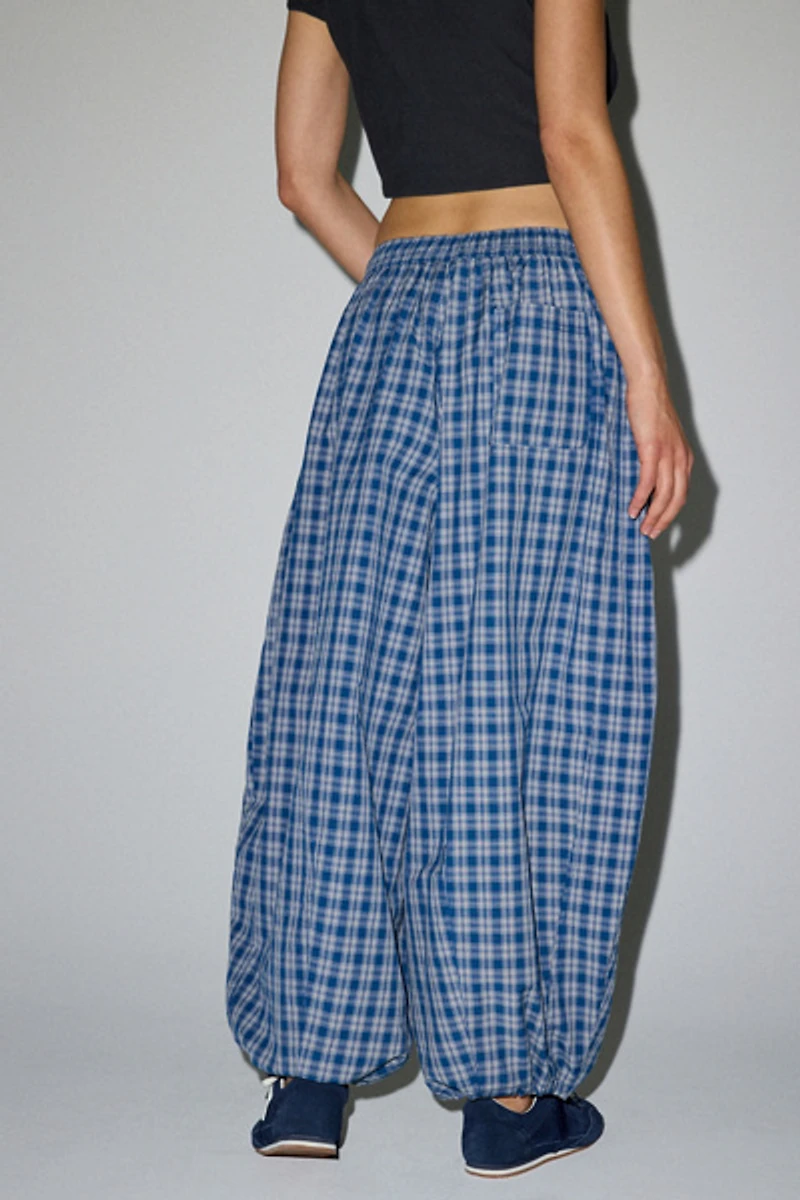 iets frans…Sid Check Cotton Poplin Balloon Pants