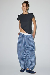 iets frans…Sid Check Cotton Poplin Balloon Pants