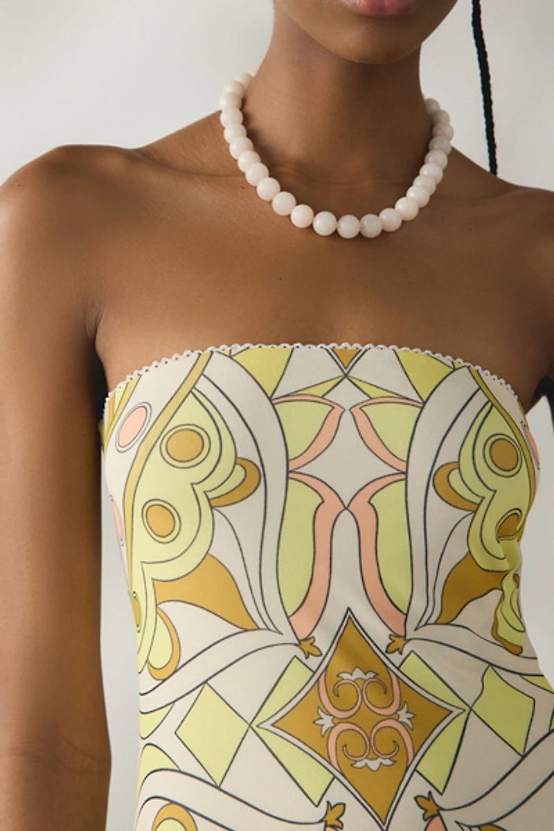 AFRM Alfie Semi-Sheer Mesh Strapless Maxi Dress