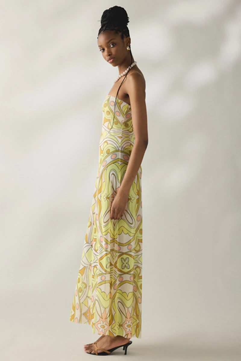 AFRM Alfie Semi-Sheer Mesh Strapless Maxi Dress