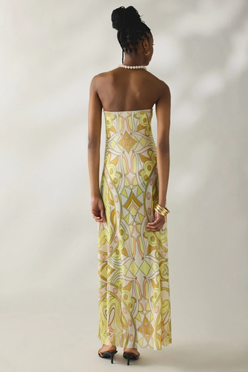 AFRM Alfie Semi-Sheer Mesh Strapless Maxi Dress