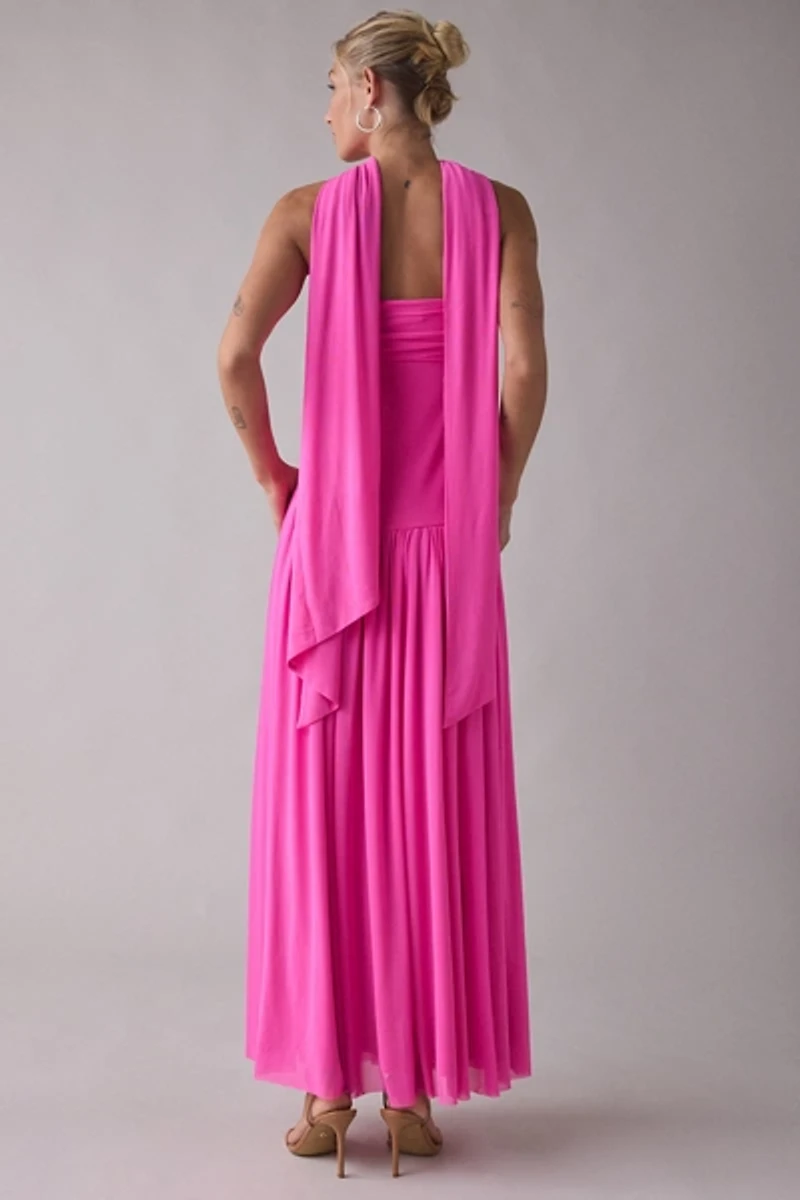 AFRM Rori Scarf Detail Strapless Maxi Dress