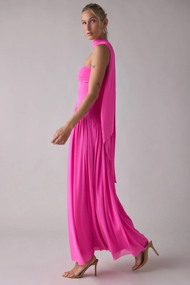 AFRM Rori Scarf Detail Strapless Maxi Dress
