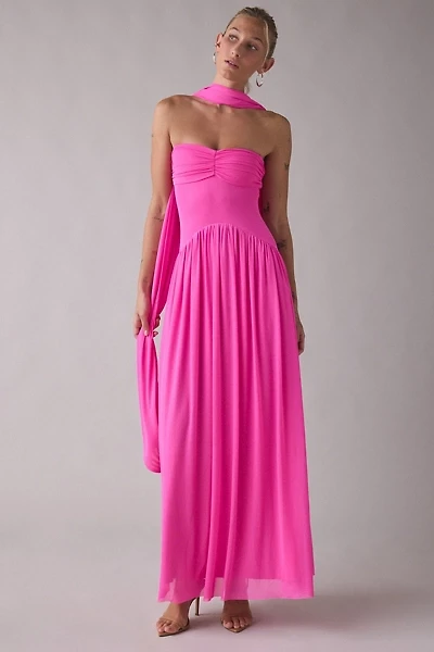 AFRM Rori Scarf Detail Strapless Maxi Dress