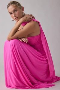 AFRM Rori Scarf Detail Strapless Maxi Dress