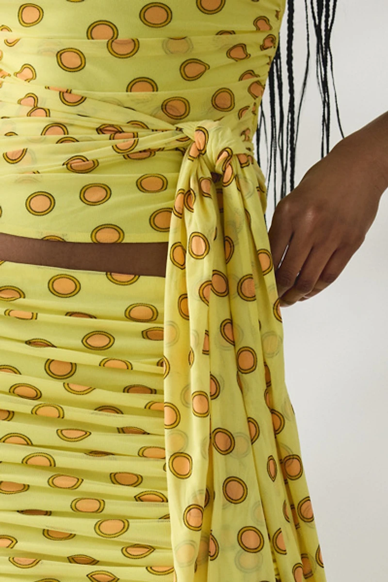 AFRM Sophie Deco Dot Tie Detail One-Shoulder Top