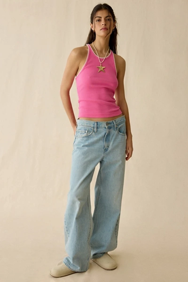BDG Northshore Embroidered Trim Tank Top