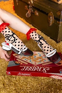 Sock Candy Polka Dot Bow Ruffle Sheer Sock