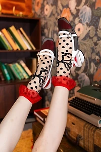 Sock Candy Polka Dot Bow Ruffle Sheer Sock