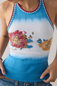 BDG Northshore Graphic Embroidered Trim Tank Top