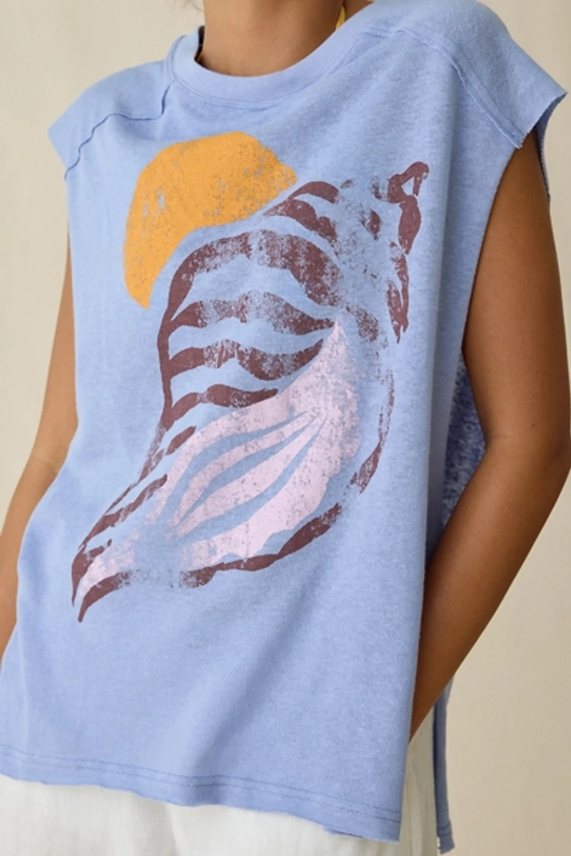 BDG Echo Beach Graphic Oversized Muscle Tee