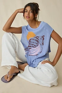 BDG Echo Beach Graphic Oversized Muscle Tee
