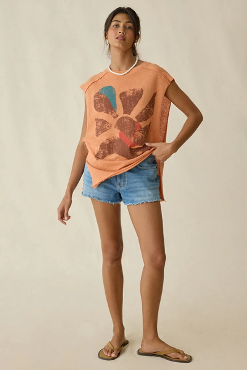 BDG Echo Beach Graphic Oversized Muscle Tee