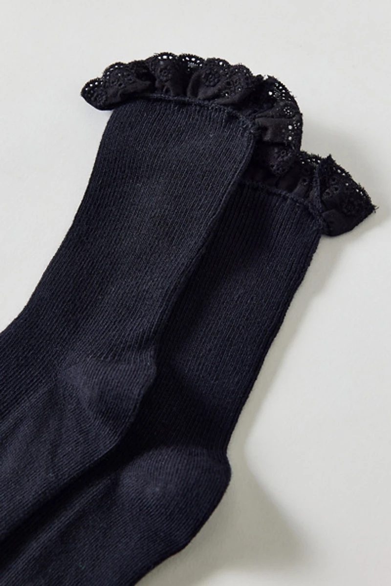 Hazel Eyelet Trim Sock