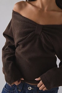 Motel Sikuna Bow Off-The-Shoulder Sweater