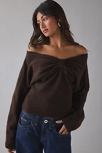 Motel Sikuna Bow Off-The-Shoulder Sweater