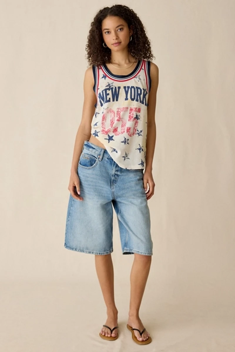 BDG New York Graphic Scoop Neck Loose Tank Top