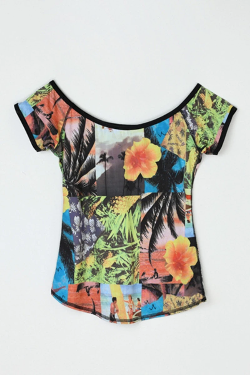 Vintage Y2k Collage Printed Top