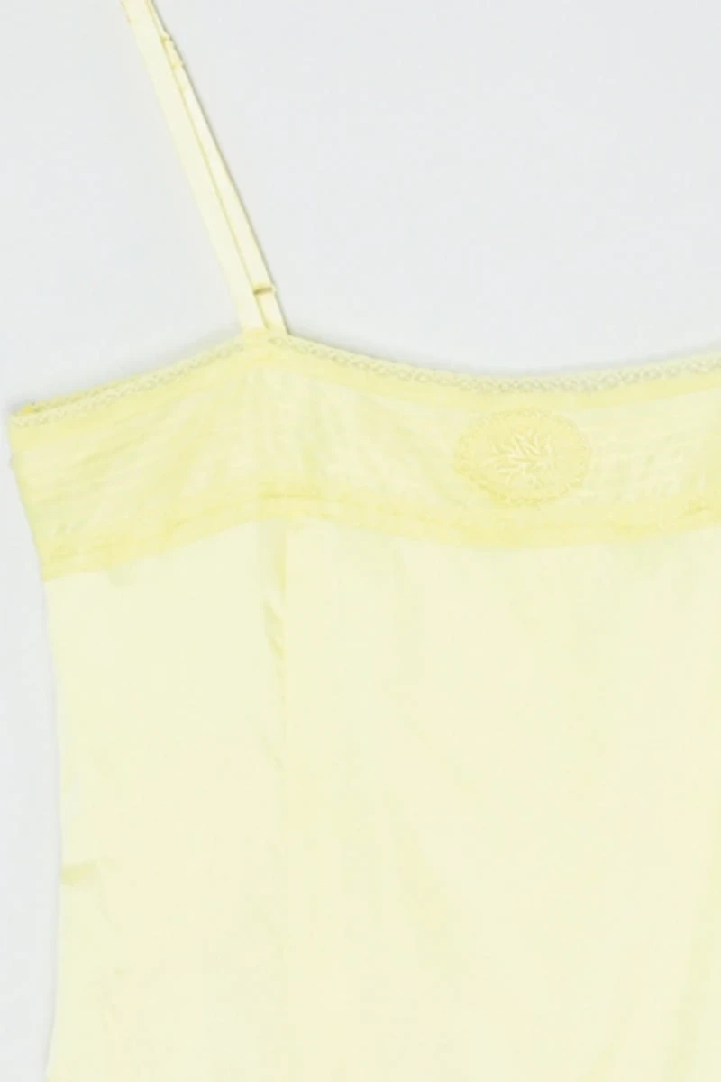 Vintage Y2k Light Yellow Satin Cami Top