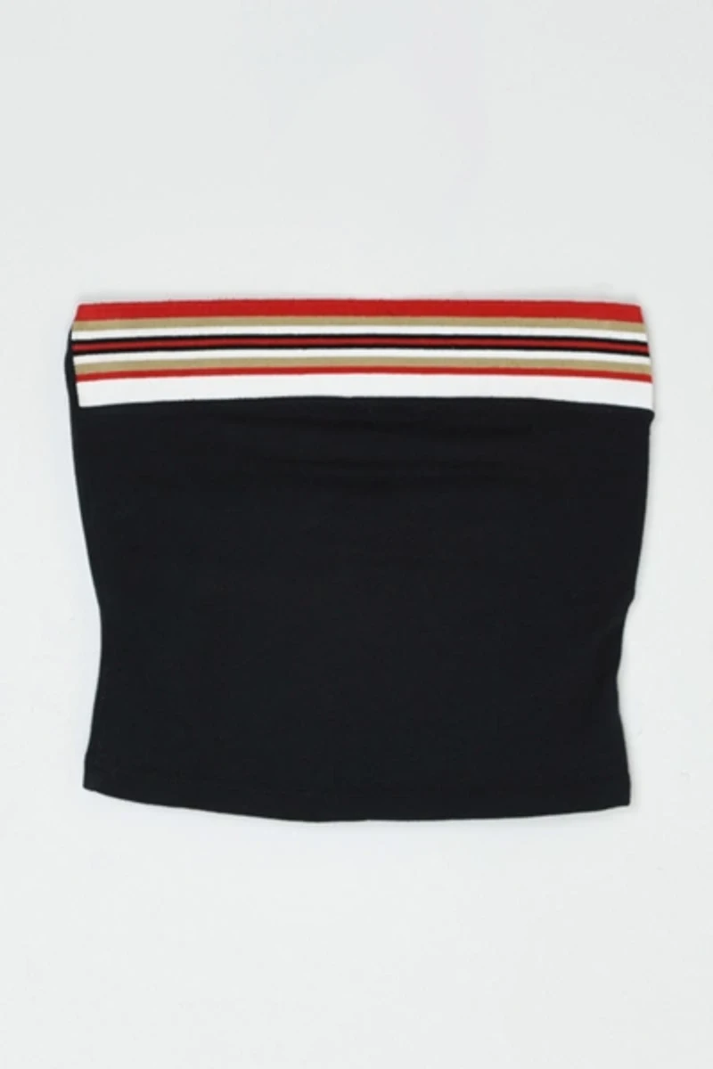 Vintage Y2k Striped Black Tube Top