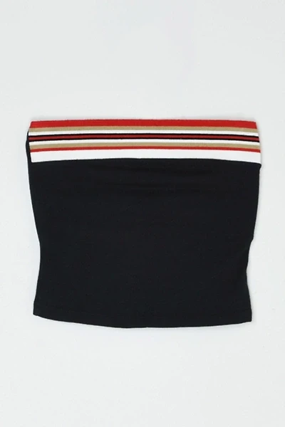 Vintage Y2k Striped Black Tube Top