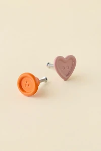 Button Shaped Resin Knob - Set Of 2