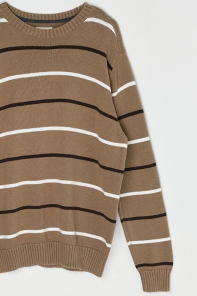 Vintage Y2k Tan Striped Sweater