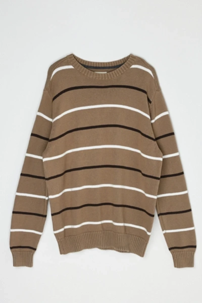 Vintage Y2k Tan Striped Sweater