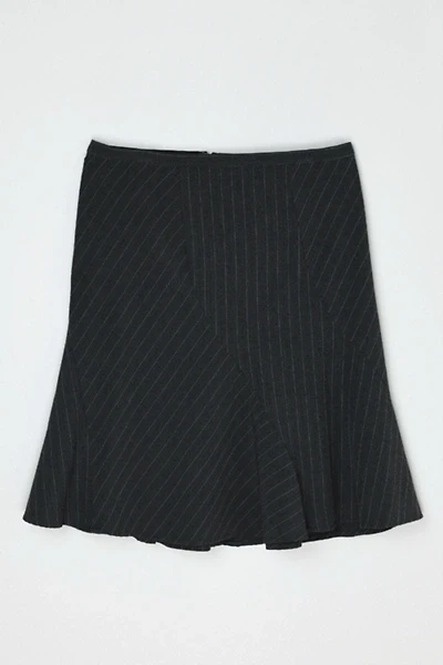 Vintage Y2k Paneled Pinstriped Midi Skirt