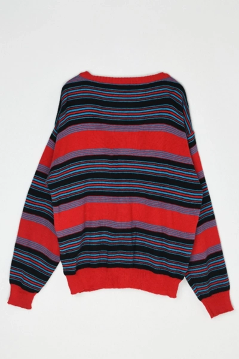 Vintage 70s Striped V-Neck Sweater