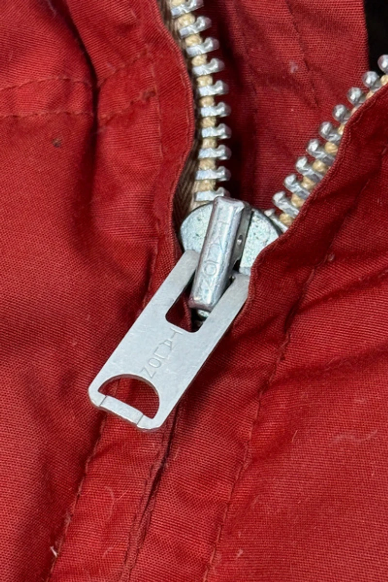 Vintage 1970's Comfy Fleece Collar Quilted Down Jacket