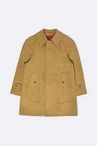 1960's Rainfair Woven Waterproof Wool Satin Lined Long Coat Jacket