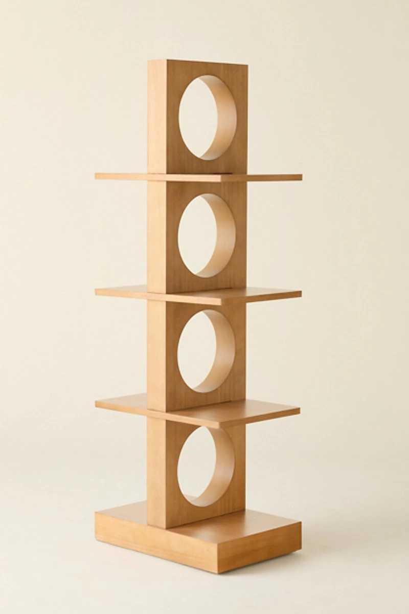 Frankie Abstract Circle Cutout 4-Tier Pillar Bookshelf