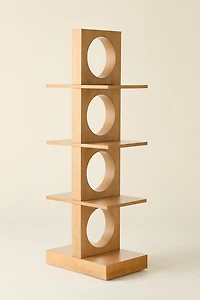 Frankie Abstract Circle Cutout 4-Tier Pillar Bookshelf